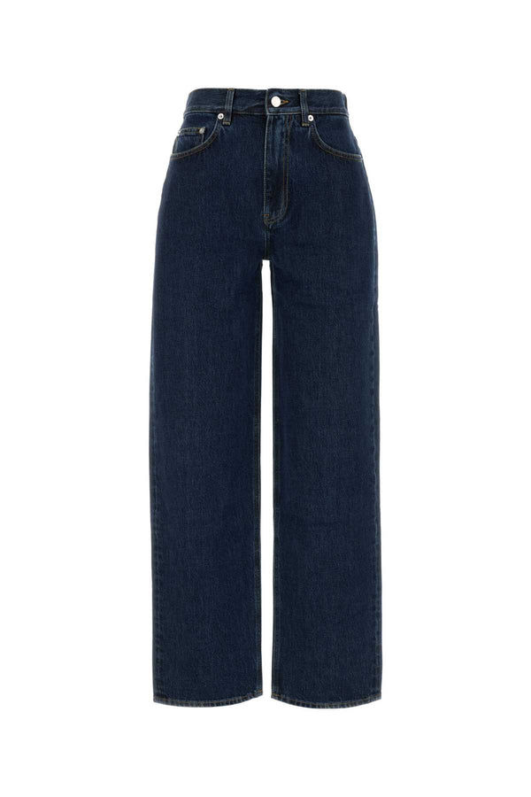 Loulou De Saison Straight 100% Organic Cotton jeans in navy
