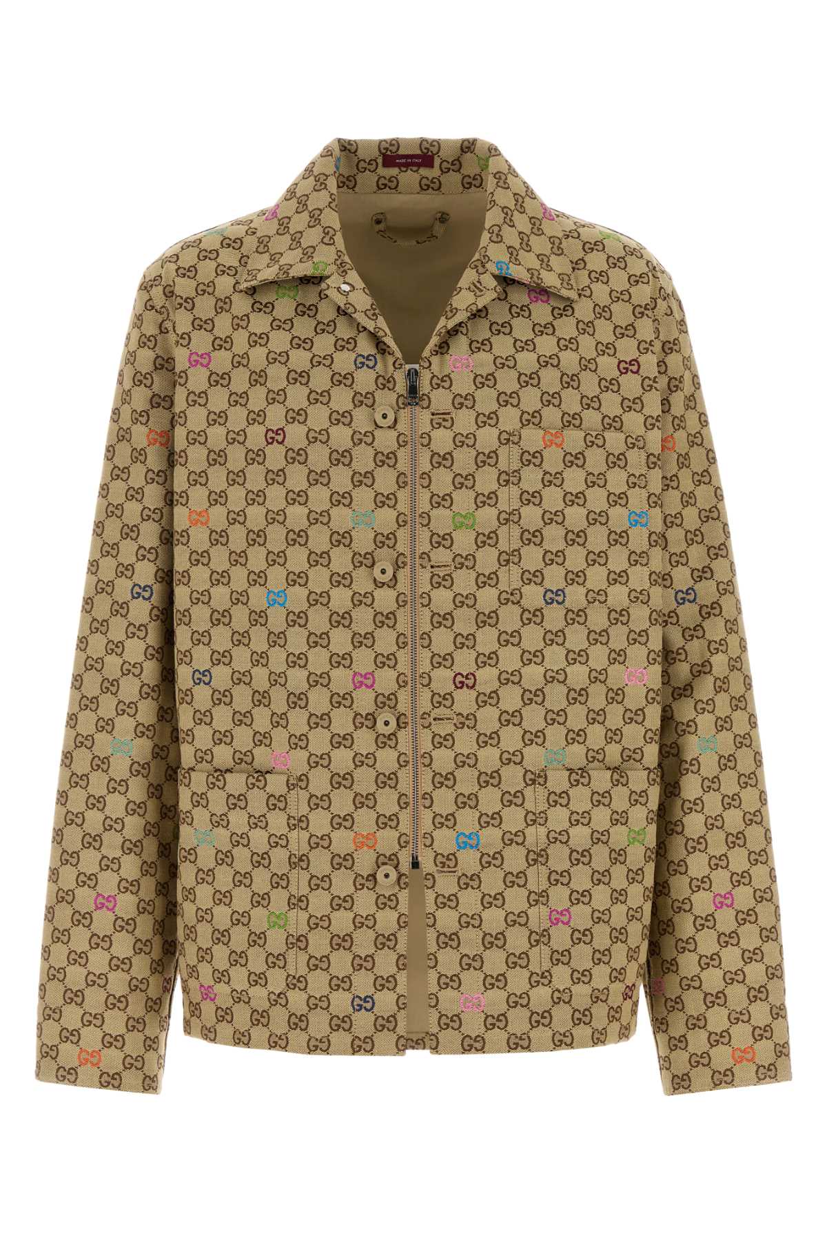 Gg Fabric Jacket Camelorangemc Cotton Mix Giubbini