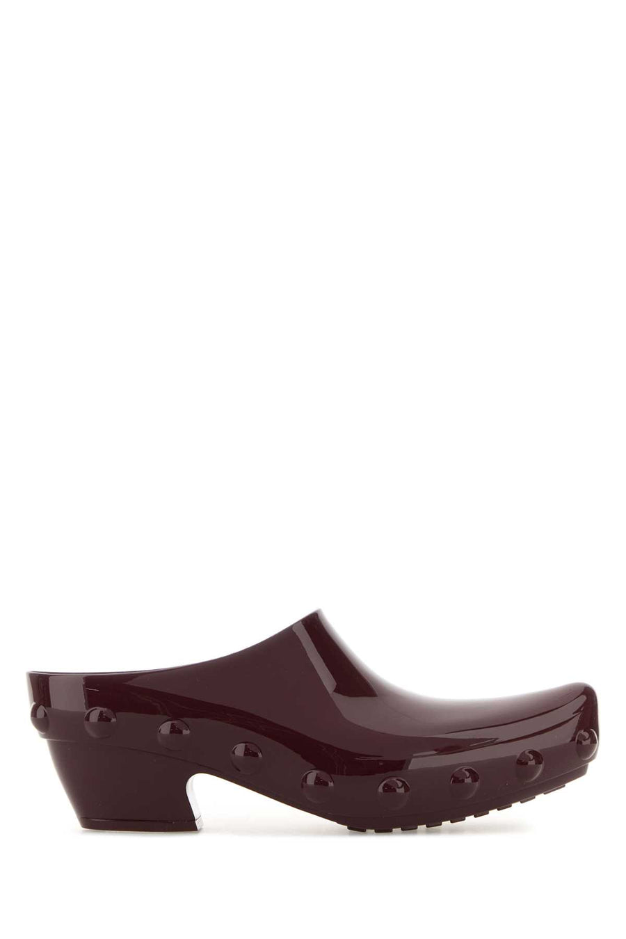 Bottega Veneta 100% Rubber exterior and interior mule heel in burgundy