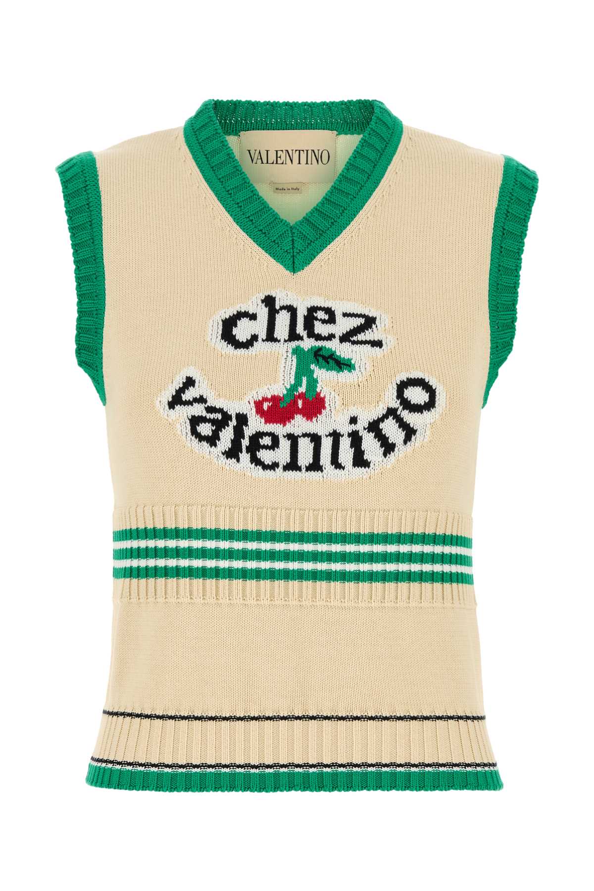 Cream Cotton Vest Betullaemerald Exterior: Maglieria
