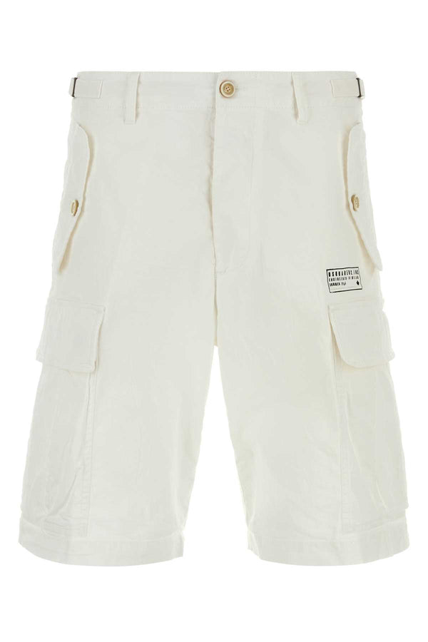 Dsquared2 Cotton 97% Cotton 3% Elastane cargo shorts in white