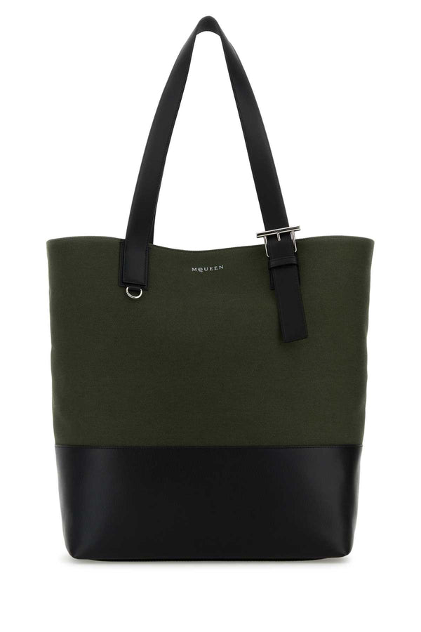 Alexander McQueen Canvas tote bag in green