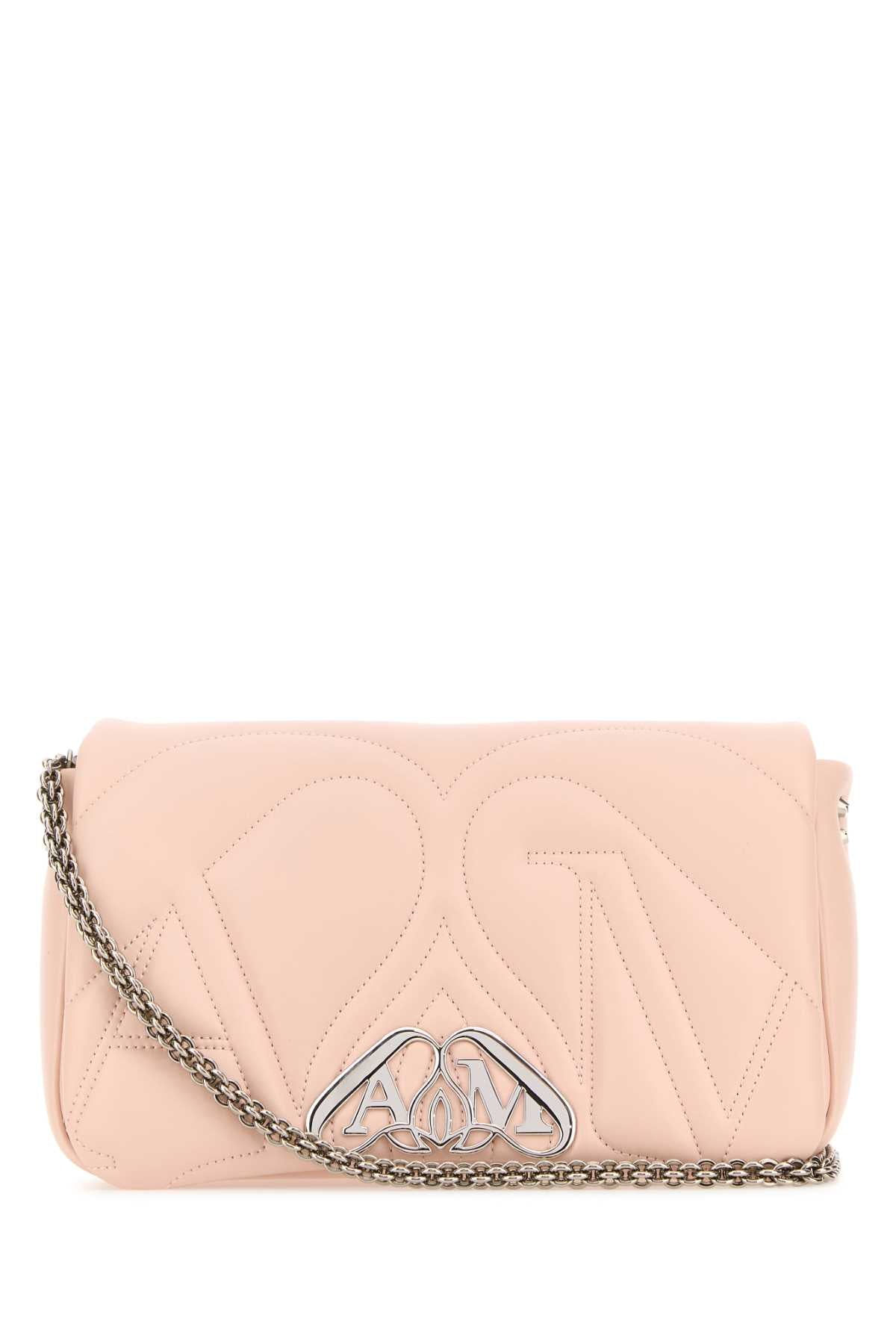 Pink Leather Small Seal Shoulder Bag Clay Borse A Tracolla