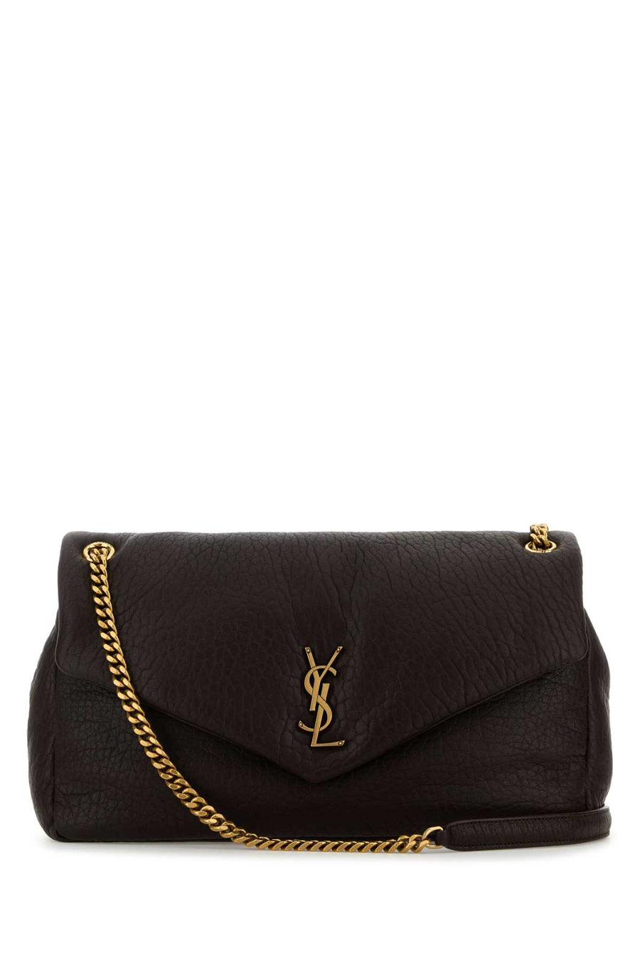 Saint Laurent Calypso Agnello leather exterior shoulder bag in black