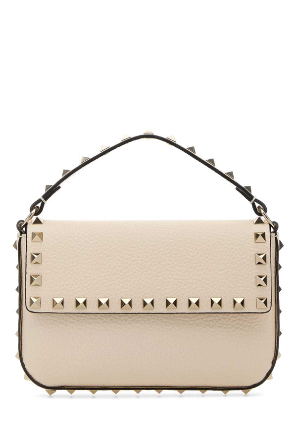 Valentino Garavani Rockstud Leather shoulder bag in beige