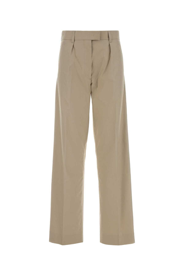 Miu Miu 75% Cotton trousers in beige