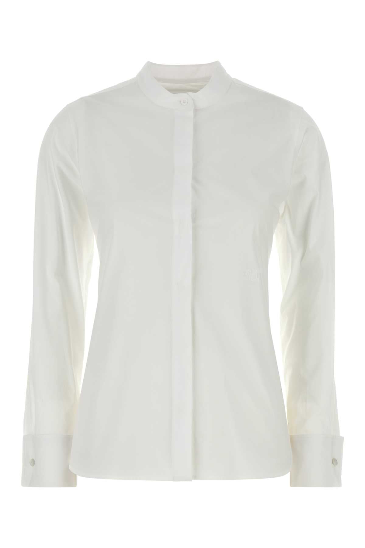 White Stretch Poplin Shirt Bianco Ottico Exterior: Cotton Elastane Camicie