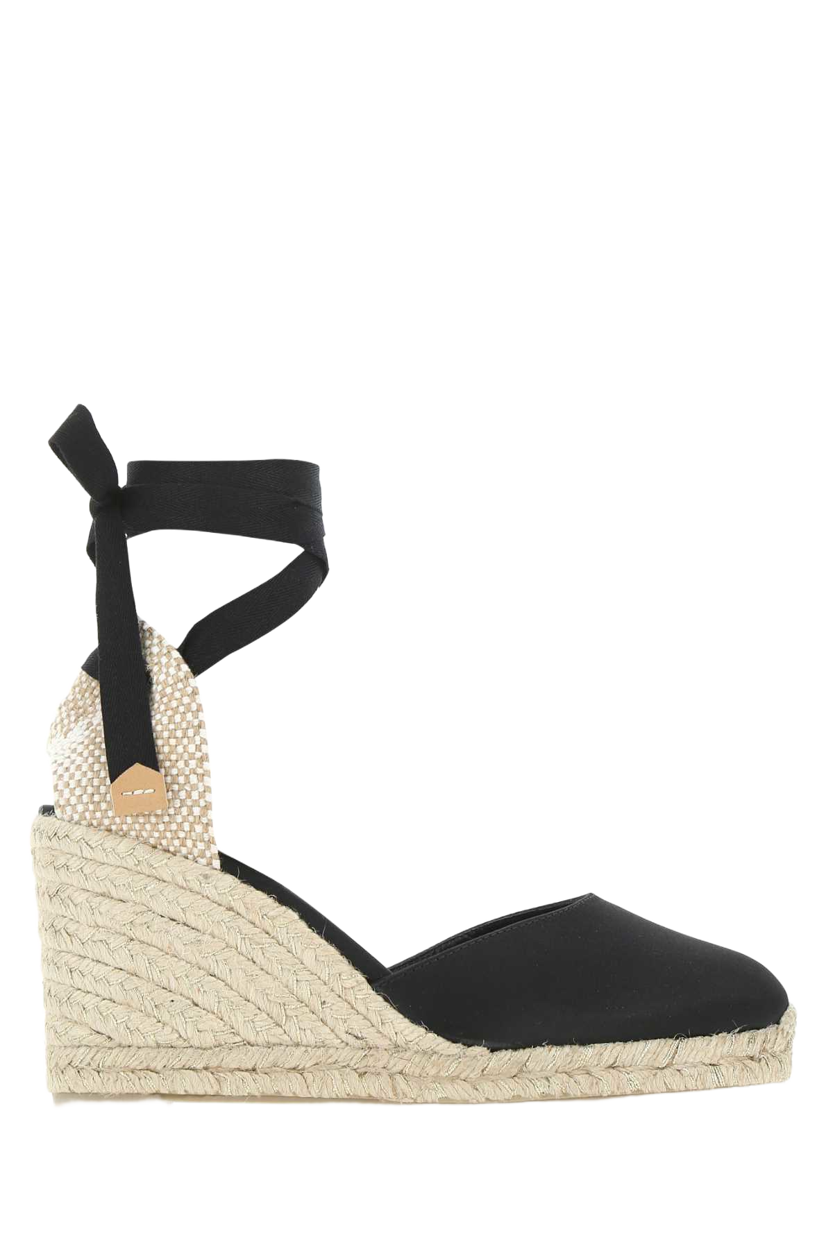 Black Canvas Carina Wedges Negro Espadrillas