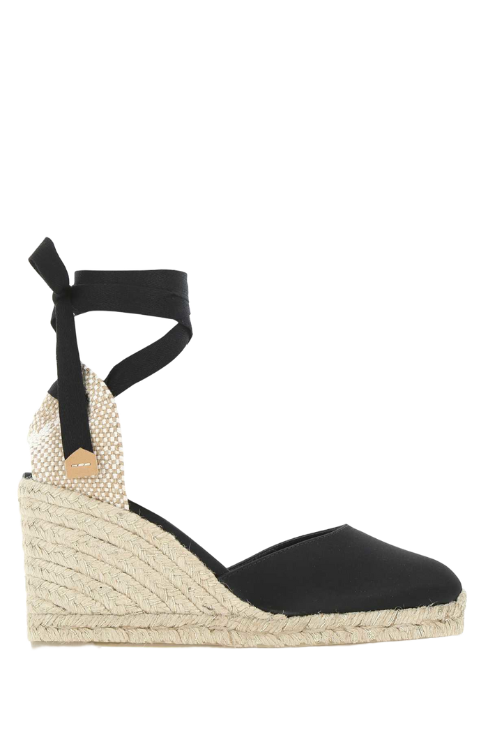 Black Canvas Carina Wedges Negro Espadrillas