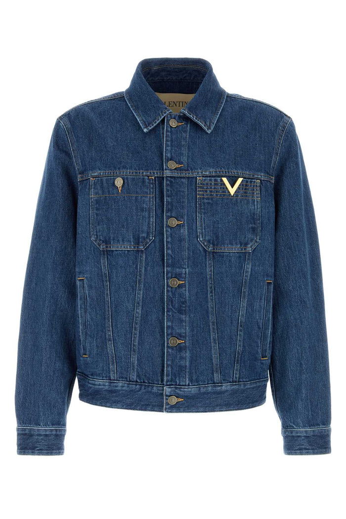 Denim Jacket Mediumbluedenim Cotton Giubbini