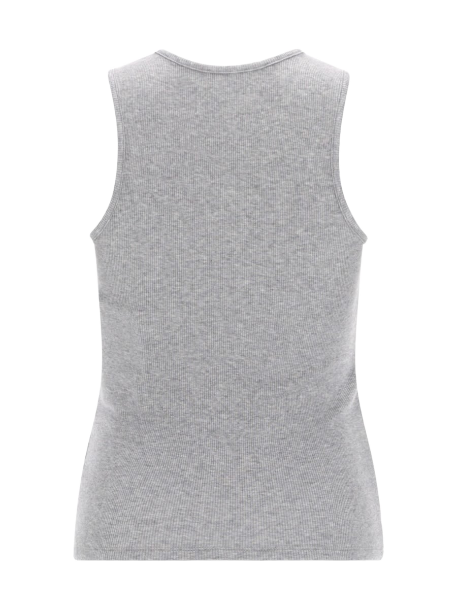 Tops With Logo Grey Cotton Elastane