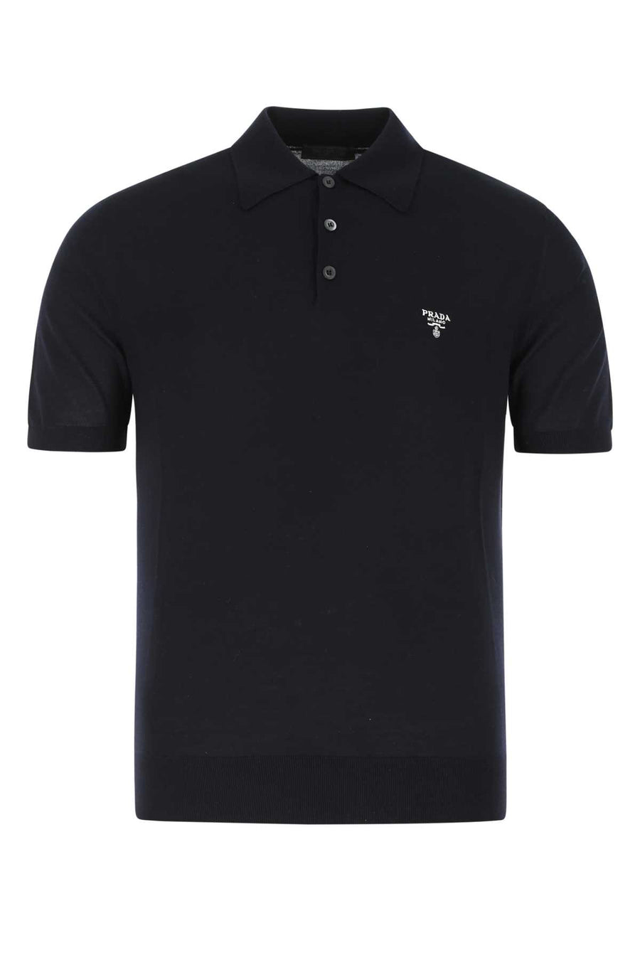 Prada 100% Wool polo shirt in navy