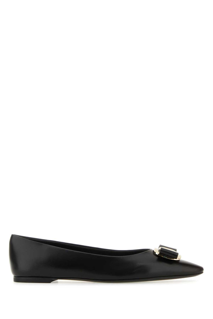 Black Leather Zea Ballerinas Neroneronero Ballerine