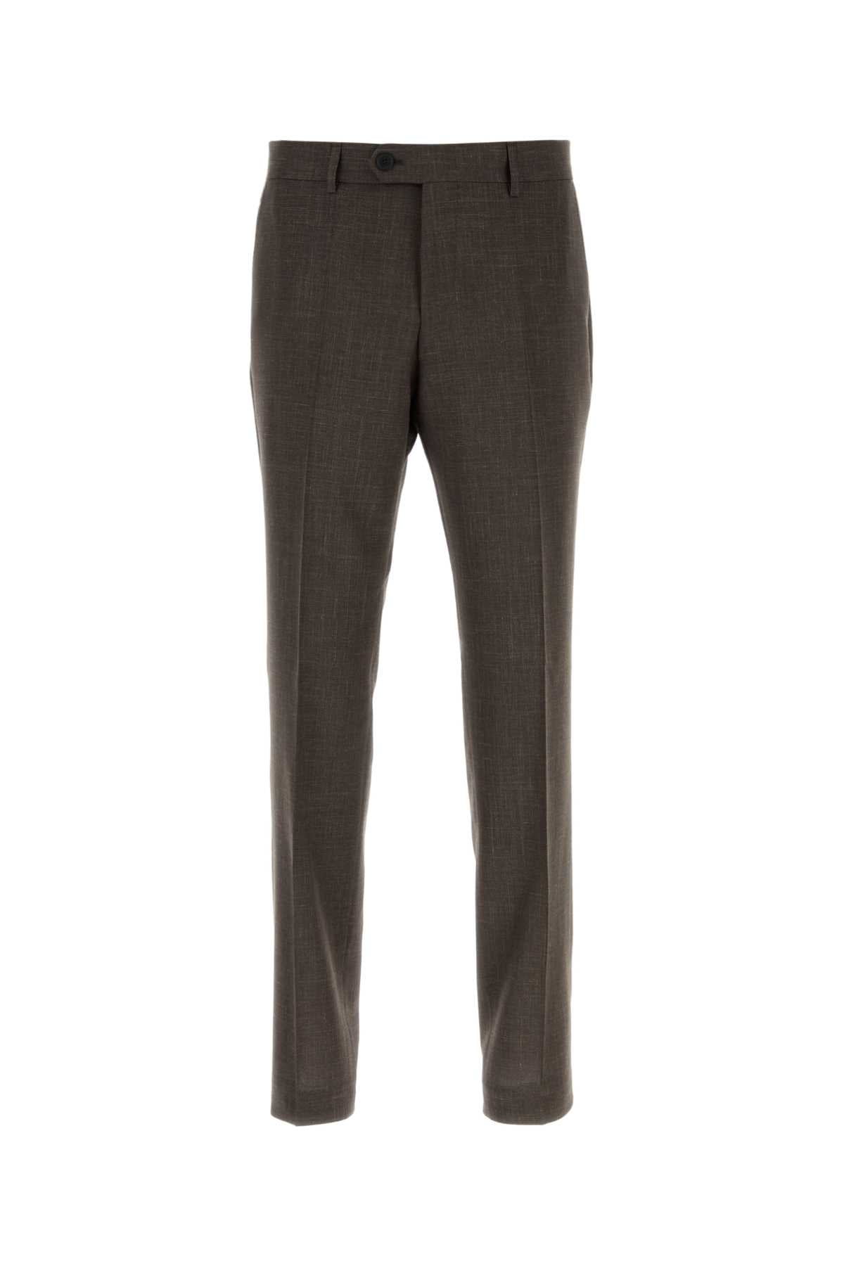 Dark Brown Wool Blend Pant Darkbrown Pantaloni