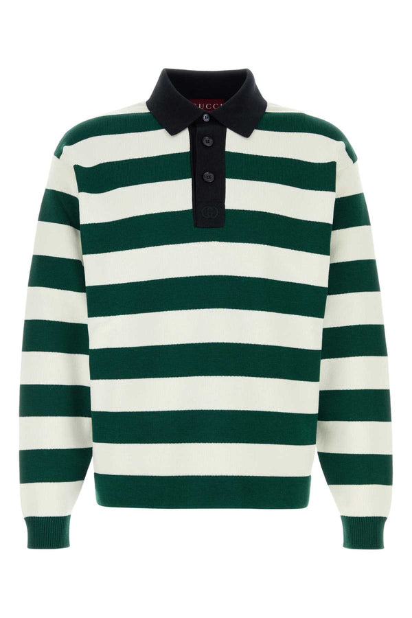 Gucci 55% Silk polo shirt in green