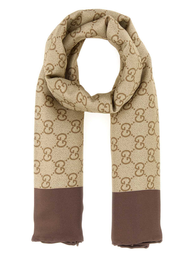 Gucci Lady 100% Silk scarf in beige
