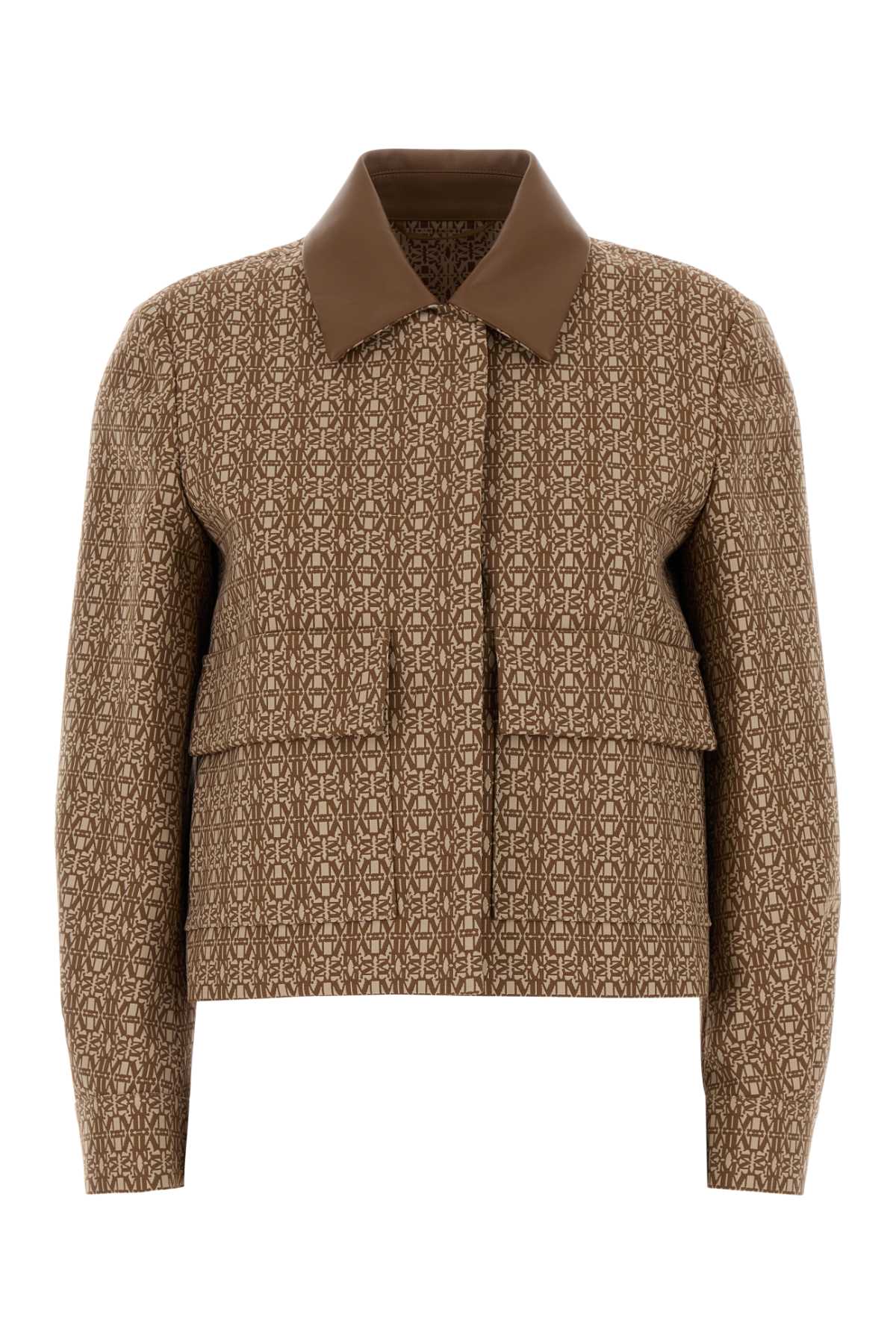 Embroidered Cotton Viborg Jacket Cammello Exterior: Giubbini