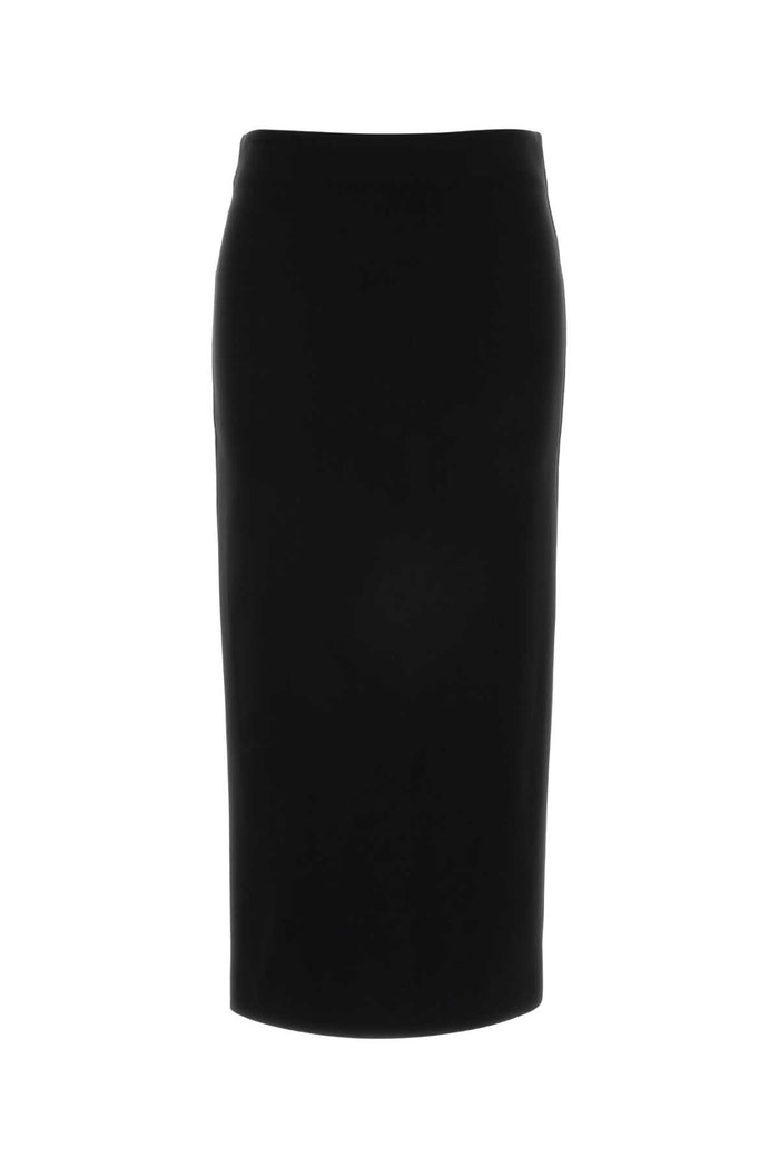 Black Stretch Viscose Blend Olivi Skirt Nero Gonne
