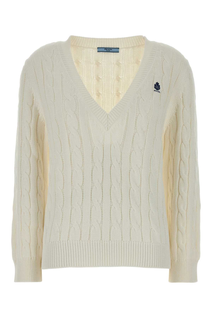 Prada 100% Cotton sweater in white