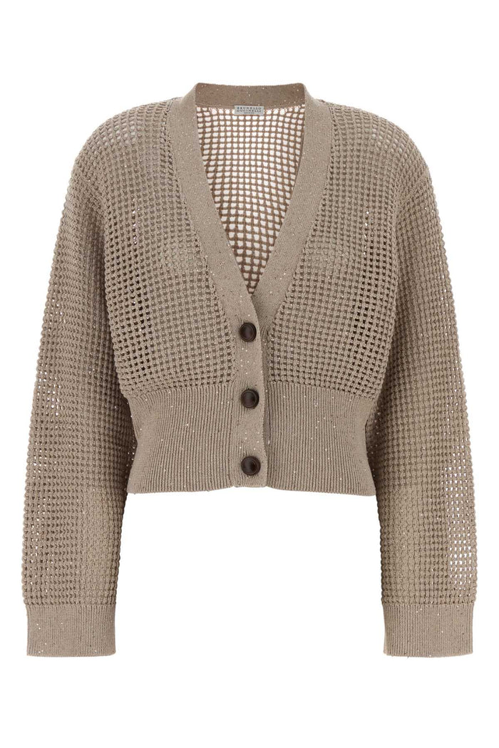 Cappuccino Cotton Blend Cardigan C069 Exterior: Cotone Polyester Maglieria