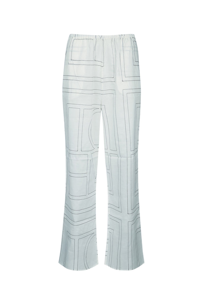 Monogram Cotton-Blend Pj Bottoms Whiteblack Pantaloni
