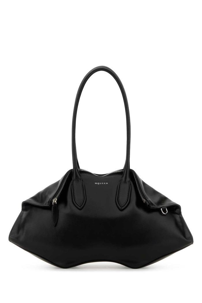 Black Leather Manta Shoulder Bag Blacksilver Borse A Mano