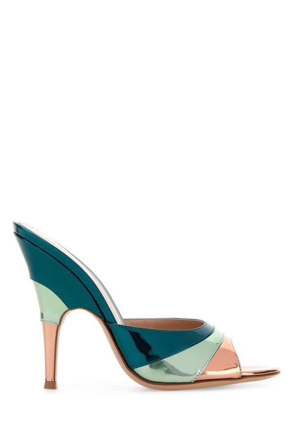 Gianvito Rossi Tacco Exterior: 100% Leather heel mule in multicolor