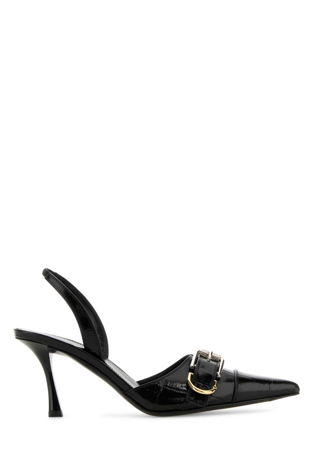 Black Leather Voyou Pumps Scarpe Con Tacco
