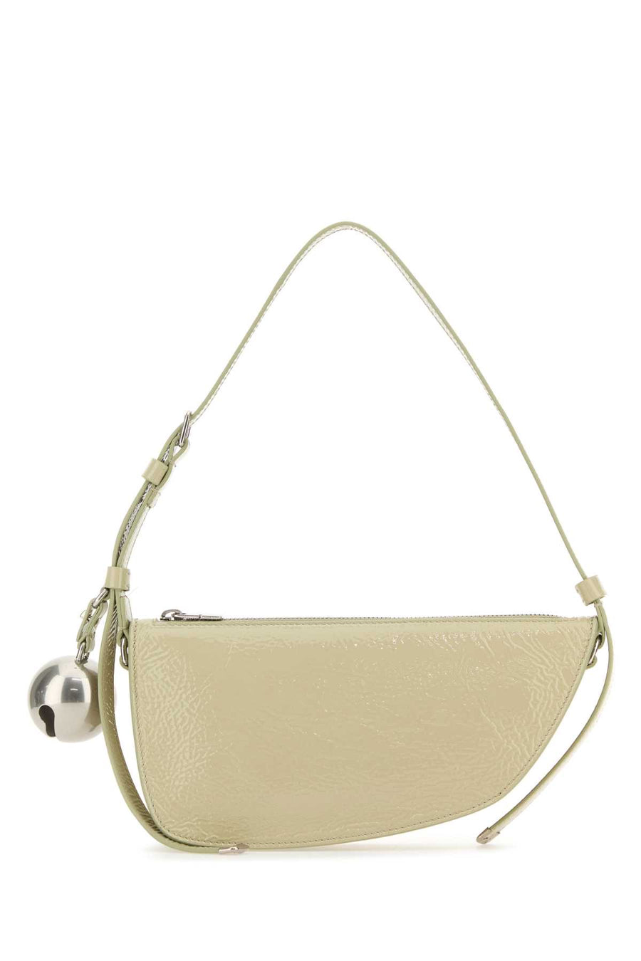 Burberry Exterior: 100% Calf leather; Lining: 100% Calf leather; Finishing: Silver metal shoulder bag in beige