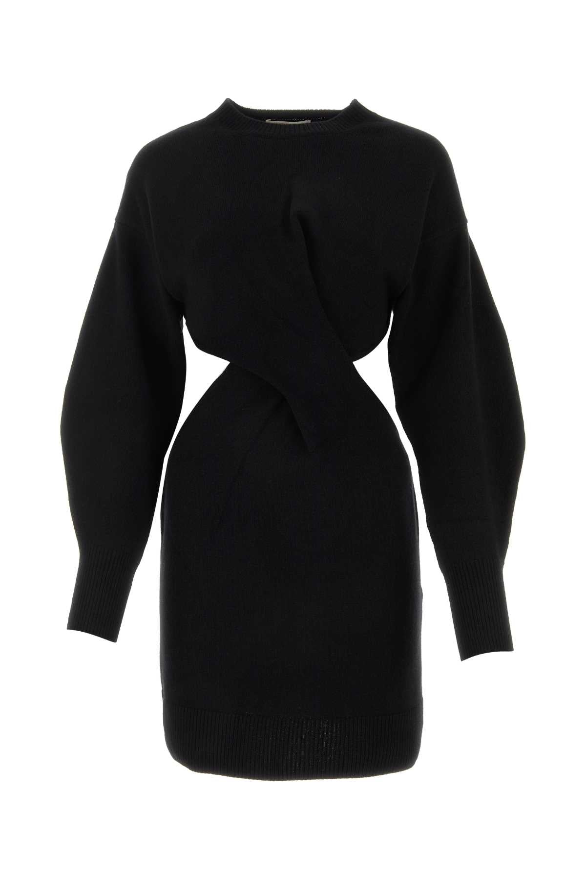 Black Wool Blend Dress Exterior: Cashmere Abiti