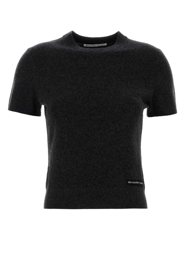 T By Alexander Wang 100% Wool t-shirt in charcoal
