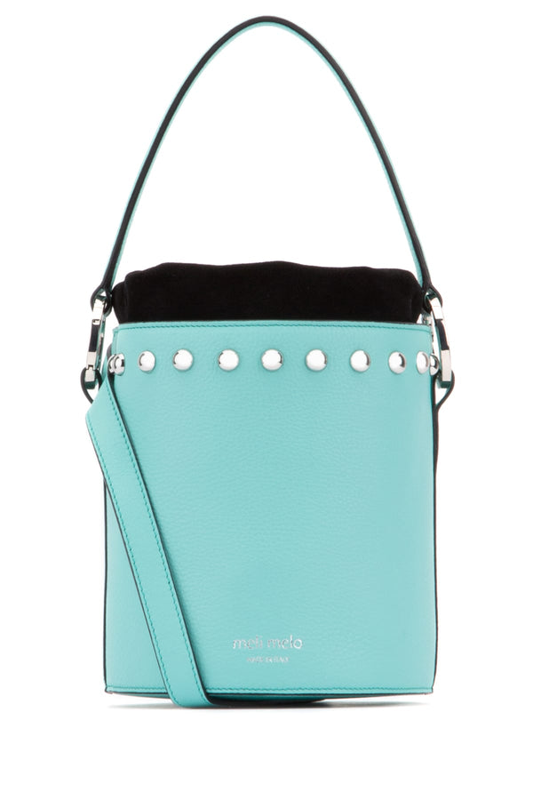 Meli Melo Leather top handle bag in turquoise