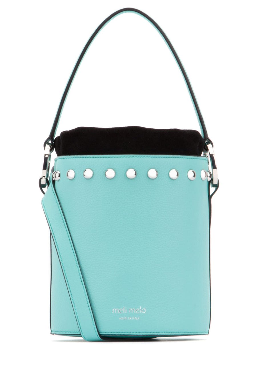 Meli Melo Leather top handle bag in turquoise