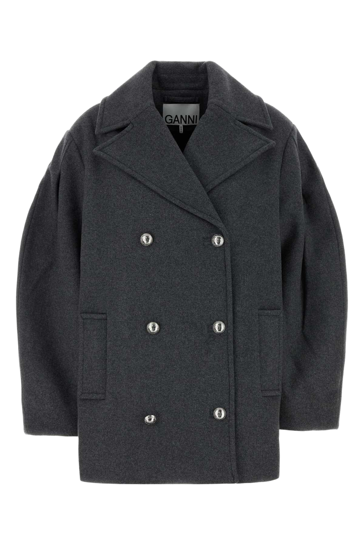 Grey Wool Blend Coat Pewter Cappotti