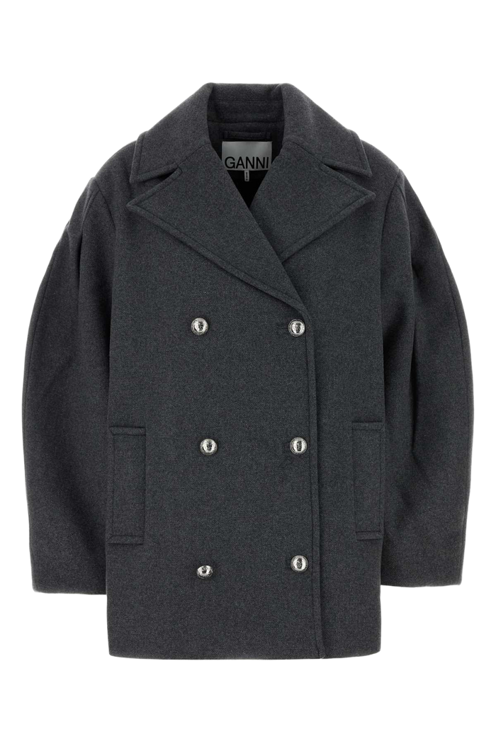 Grey Wool Blend Coat Pewter Cappotti