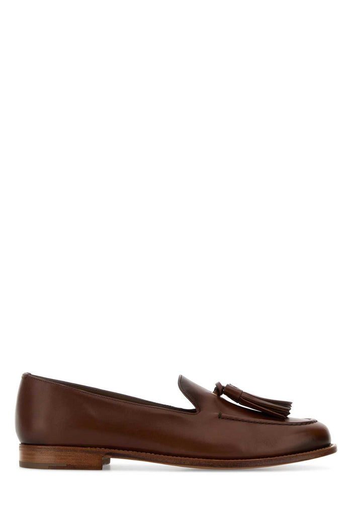 Brown Leather Renee Loafers Cognac Mocassini