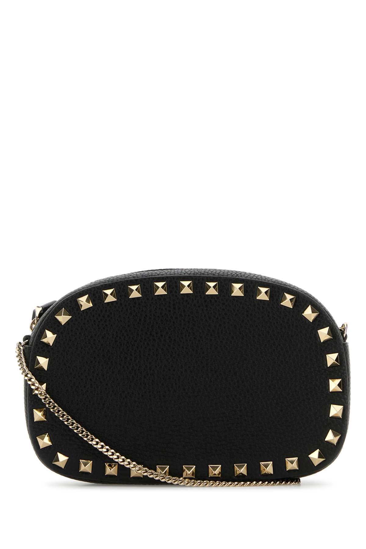 Black Leather Rockstud Crossbody Bag Nero Calf - Bos Taurus Borse A Tracolla