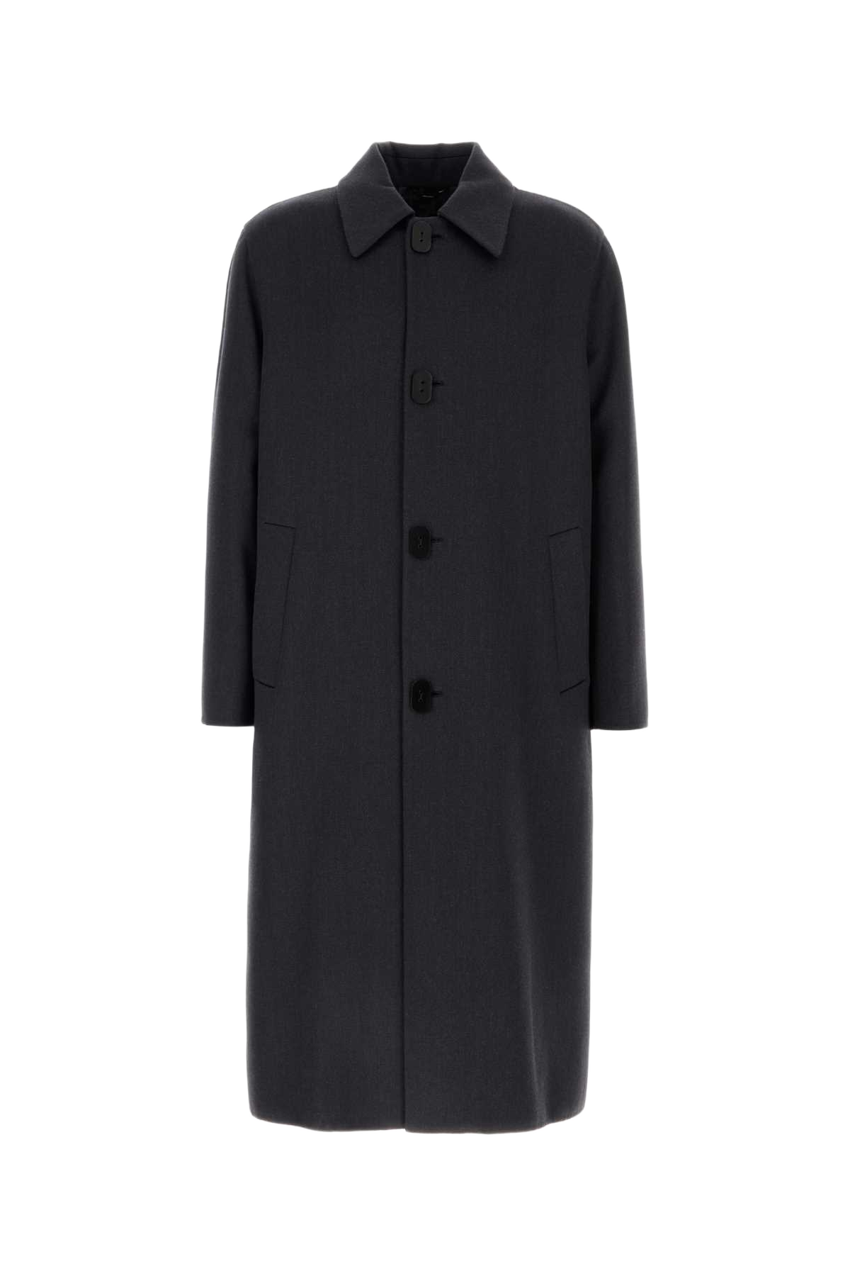 Charcoal Wool Blend Coat Indaco Cappotti