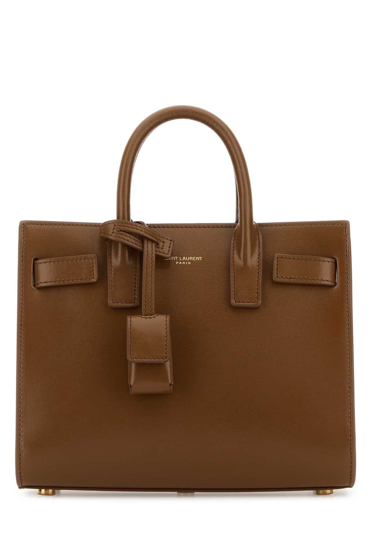 Brown Leather Nano Sac De Jour Handbag Fox/fox Borse A Mano