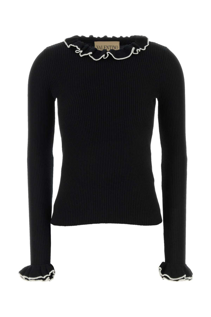 Black Wool Sweater 0na Exterior: Virgin Maglieria