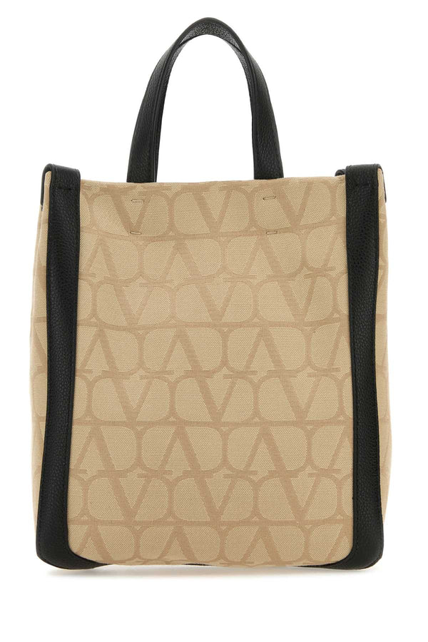 Valentino Garavani Exterior: 100% Fabric tote bag in beige