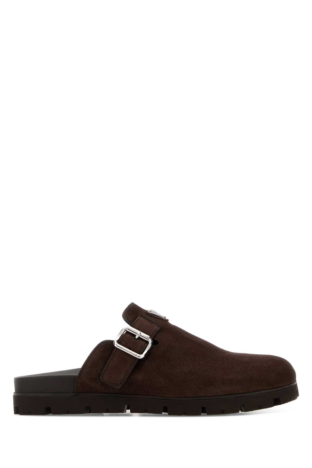 Dark Brown Suede Slippers Moro