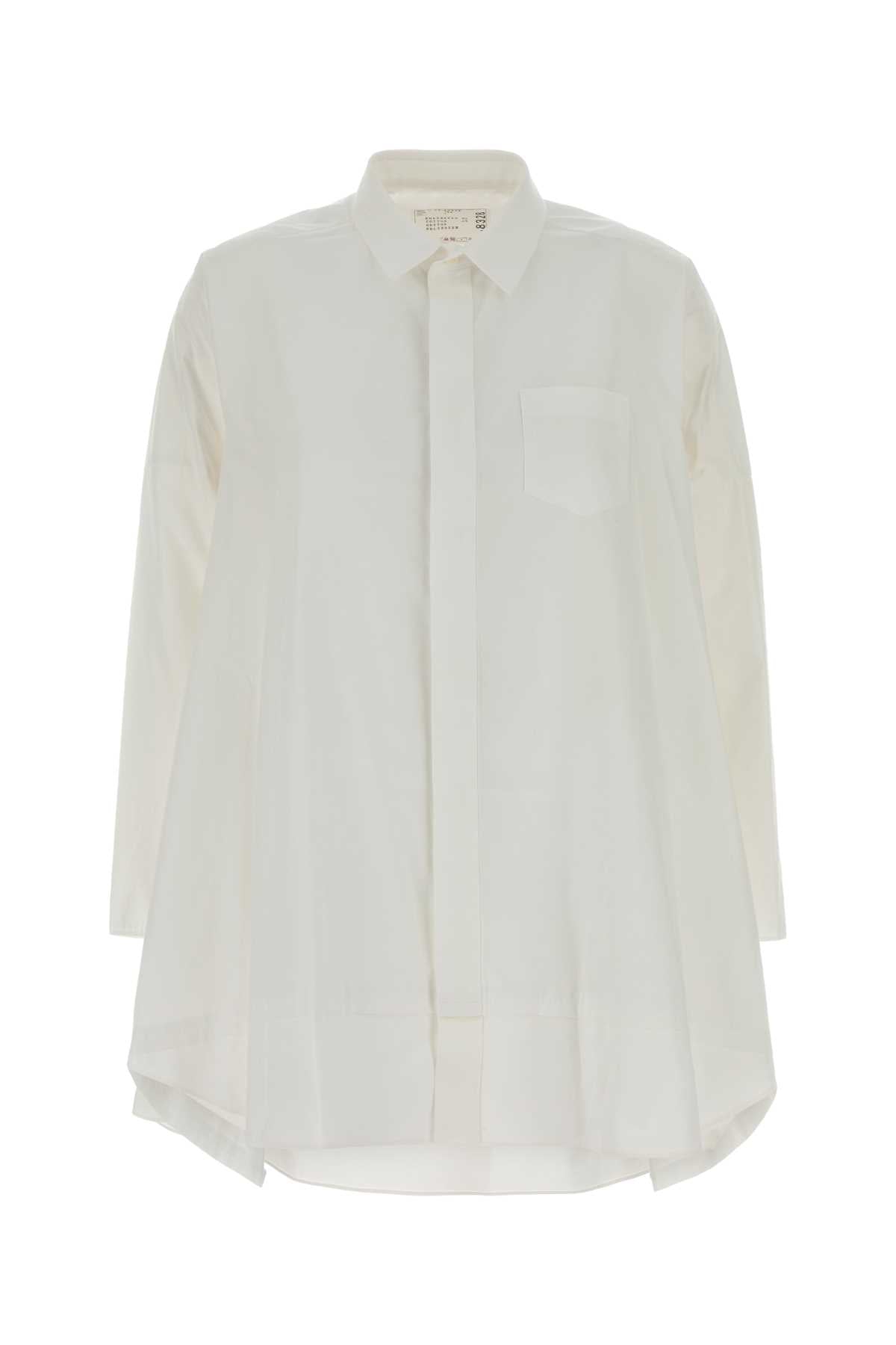White Poplin Shirt Offwhite Polyester Cotton Camicie