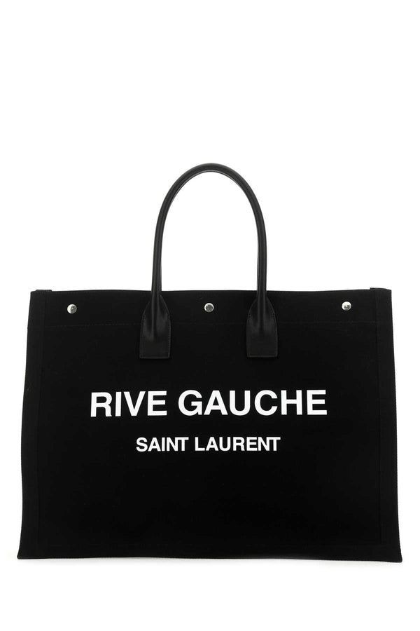 Saint Laurent 100% cotton tote bag in black