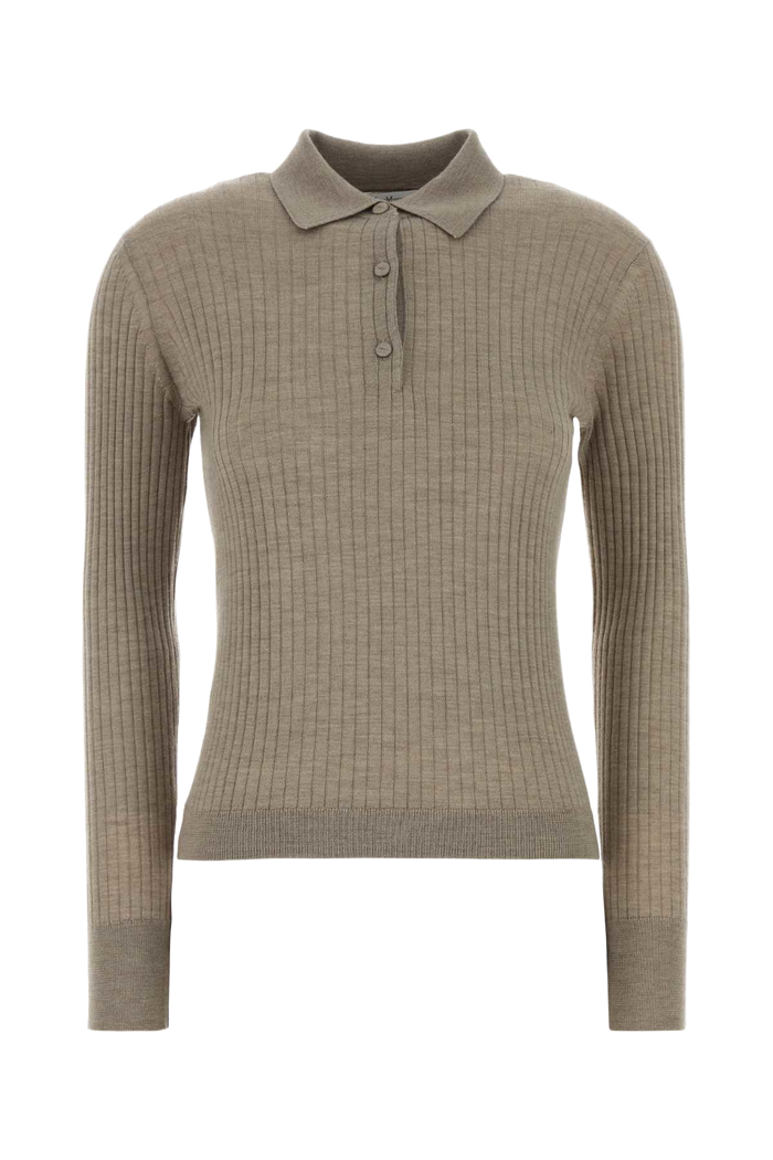 Dove Grey Cashmere Blend Gitano Polo Shirt Marrone Chiaro Exterior: Seta