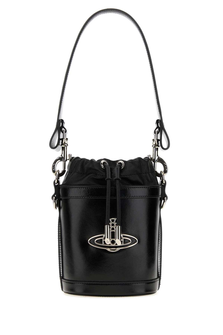 Vivienne Westwood Bucket Exterior: 100% Nappa leather bucket bag in black