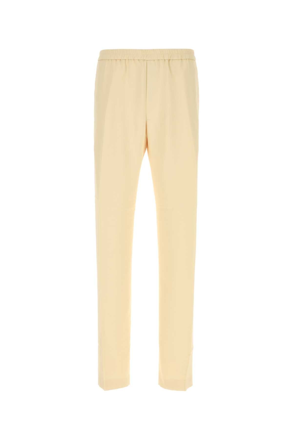 Pastel Yellow Jersey Pennams Pant Cream Exterior: Acetate Pantaloni