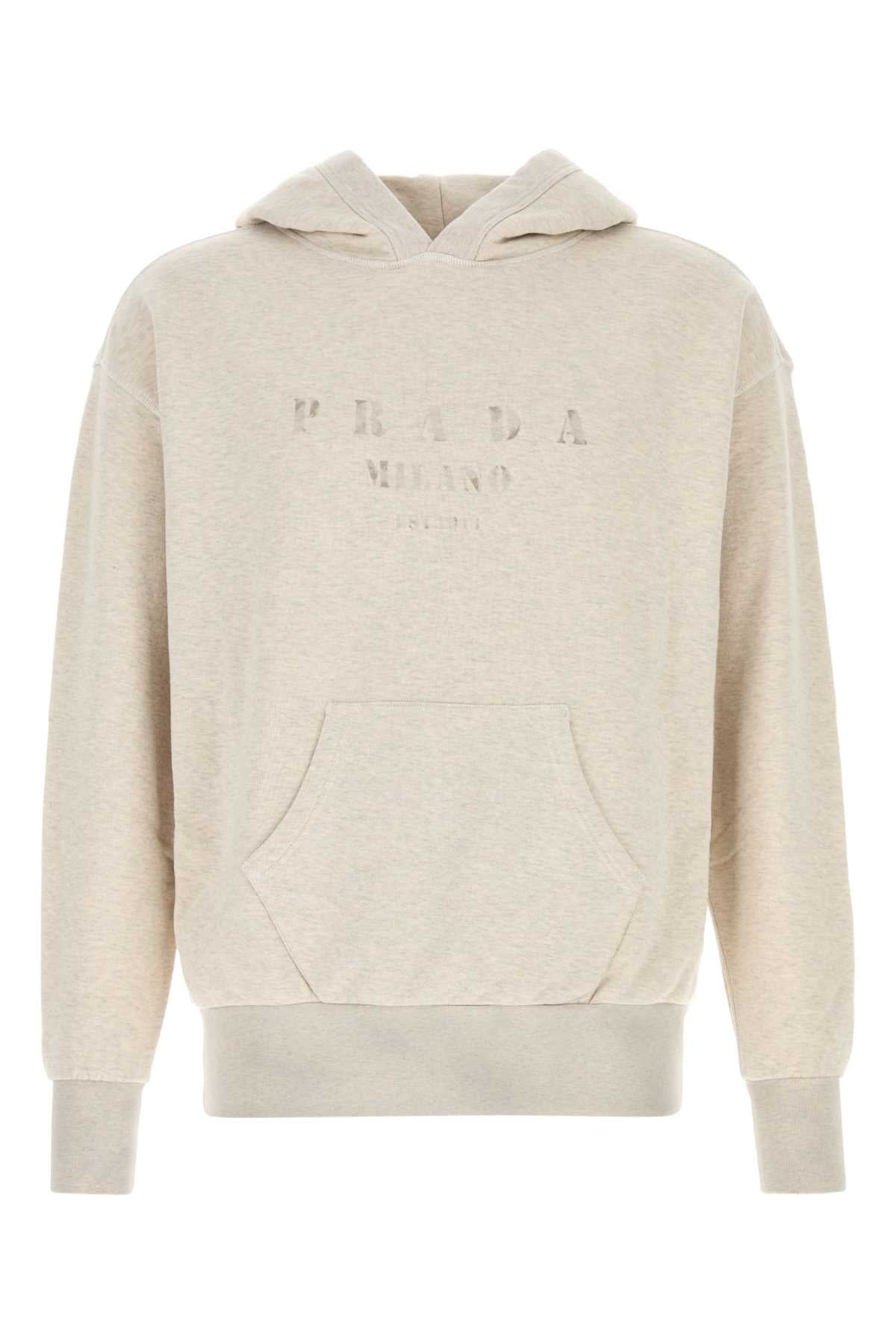Melange Sand Cotton Sweatshirt Naturale Felpe