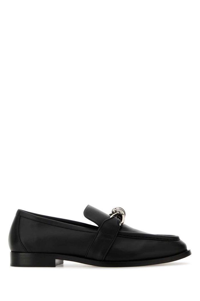 Black Leather Astraire Loafers Blacksilver Mocassini
