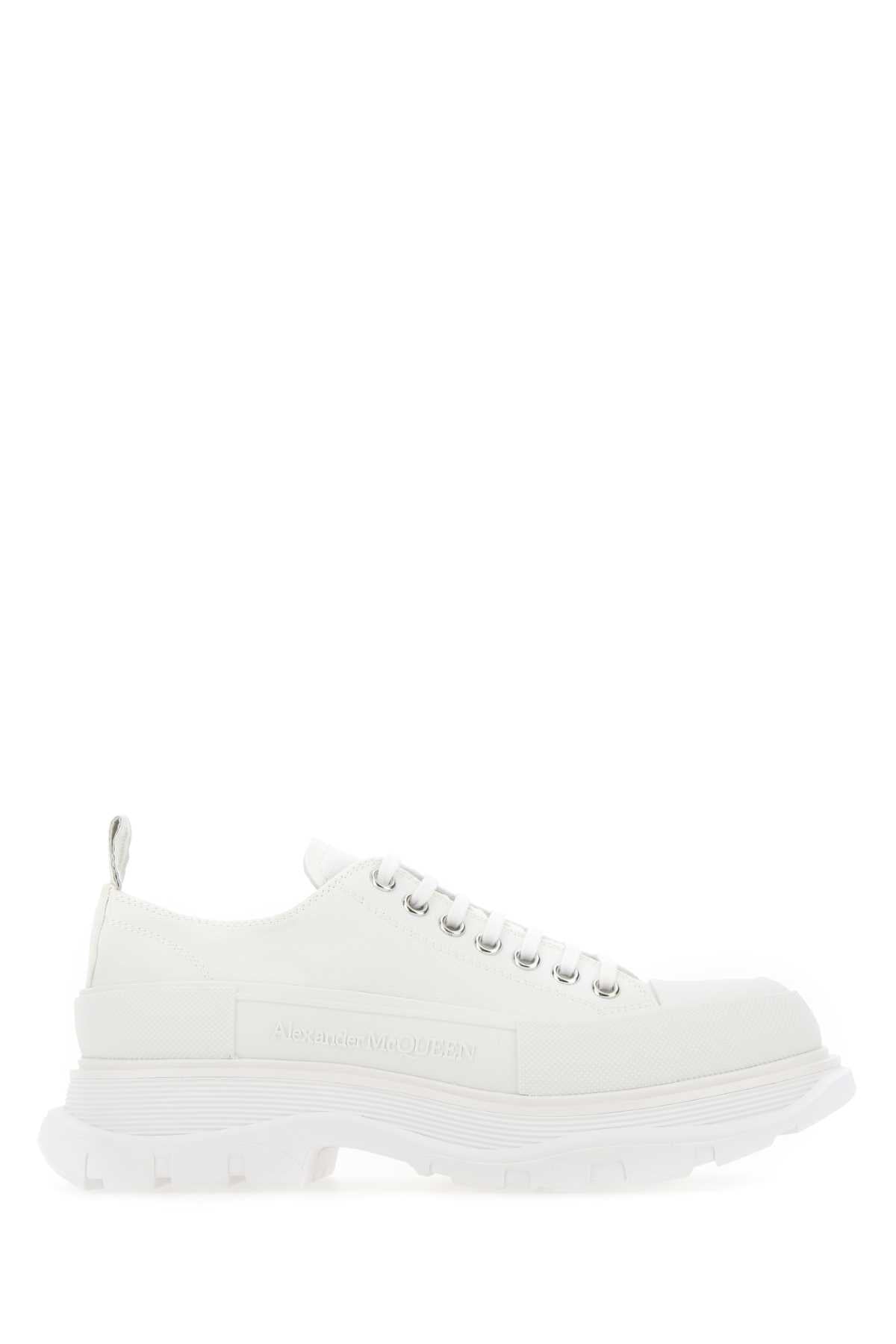 White Canvas Tread Slick Sneakers 9000